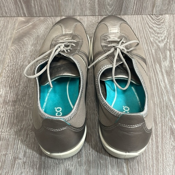 Ecco Bluma Summer Metallic Leather Mesh Lace Up Comfort Shoe Sneaker 10/10.5(41) - Picture 3 of 16
